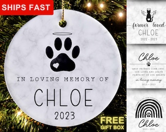 Cat Memorial Ornament, Personalized Pet Memorial Ornament, Cat Memorial Keepsake, Pet Loss Ornament, Custom Cat Ornament, Pet Memorial Gift