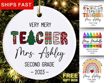 Teacher Ornament, Personalized Teacher Christmas Ornament, Teacher Keepsake, Thank You Teacher Gift, Teacher Name Ornament, Custom Ornament