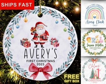 Baby's First Christmas Ornament 2023, Personalized New Baby Ornament, Baby Christmas Ornament, Baby Keepsake, Custom Name Baby Ornament