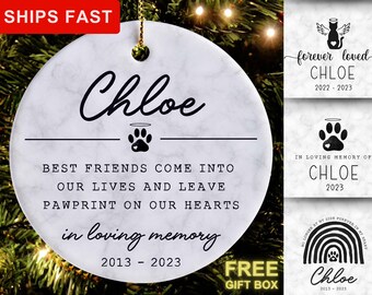 Cat Memorial Ornament, Personalized Pet Memorial Ornament, Cat Memorial Keepsake, Pet Loss Ornament, Custom Cat Ornament, Pet Memorial Gift