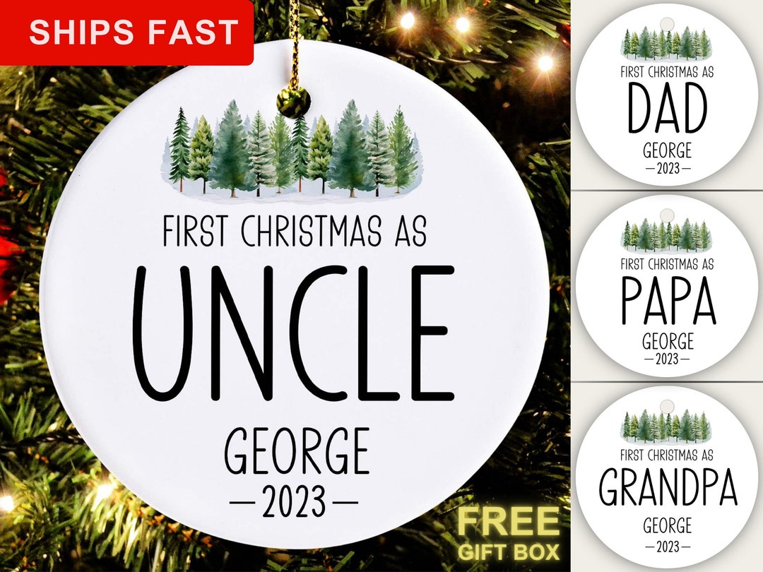 First Christmas as Uncle Ornament 2023, Personalized First Time Uncle ...
