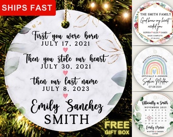 Adoption Ornament, Adoption Gift, Personalized Adoption Christmas Ornament, Adopted Daughter Gift, Adoption keepsake, Family Adoption Gift