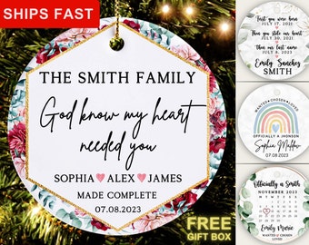 Adoption Ornament, Adoption Gift, Personalized Adoption Christmas Ornament, Adopted Daughter Gift, Adoption keepsake, Family Adoption Gift