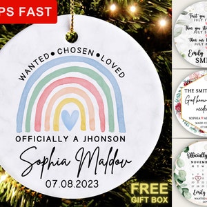 Adorno de adopción, Regalo de adopción, Adorno de Navidad de adopción personalizado, Regalo de hija adoptada, Recuerdo de adopción, Regalo de adopción familiar