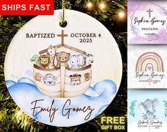 Baptism Ornament, Baptism Gift, Personalized God Bless Christening Ornament, Baptism Keepsake, Custom Christening Gifts For Boys - For Girls