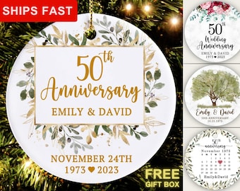 50th Anniversary Ornament, Personalized 50th Wedding Anniversary Christmas Ornament, 50th Anniversary Gift, Custom 50th Anniversary Ornament