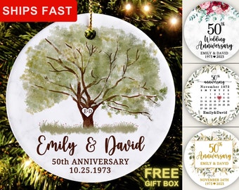 50th Anniversary Ornament, Personalized 50th Wedding Anniversary Christmas Ornament, 50th Anniversary Gift, Custom 50th Anniversary Ornament