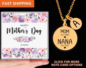 Nana Gift, Personalized Nana Necklace, Initial Necklace for Grandma, Mothers Day Gift from Grandkids, Nana Jewelry, Custom Nana Gift - N028