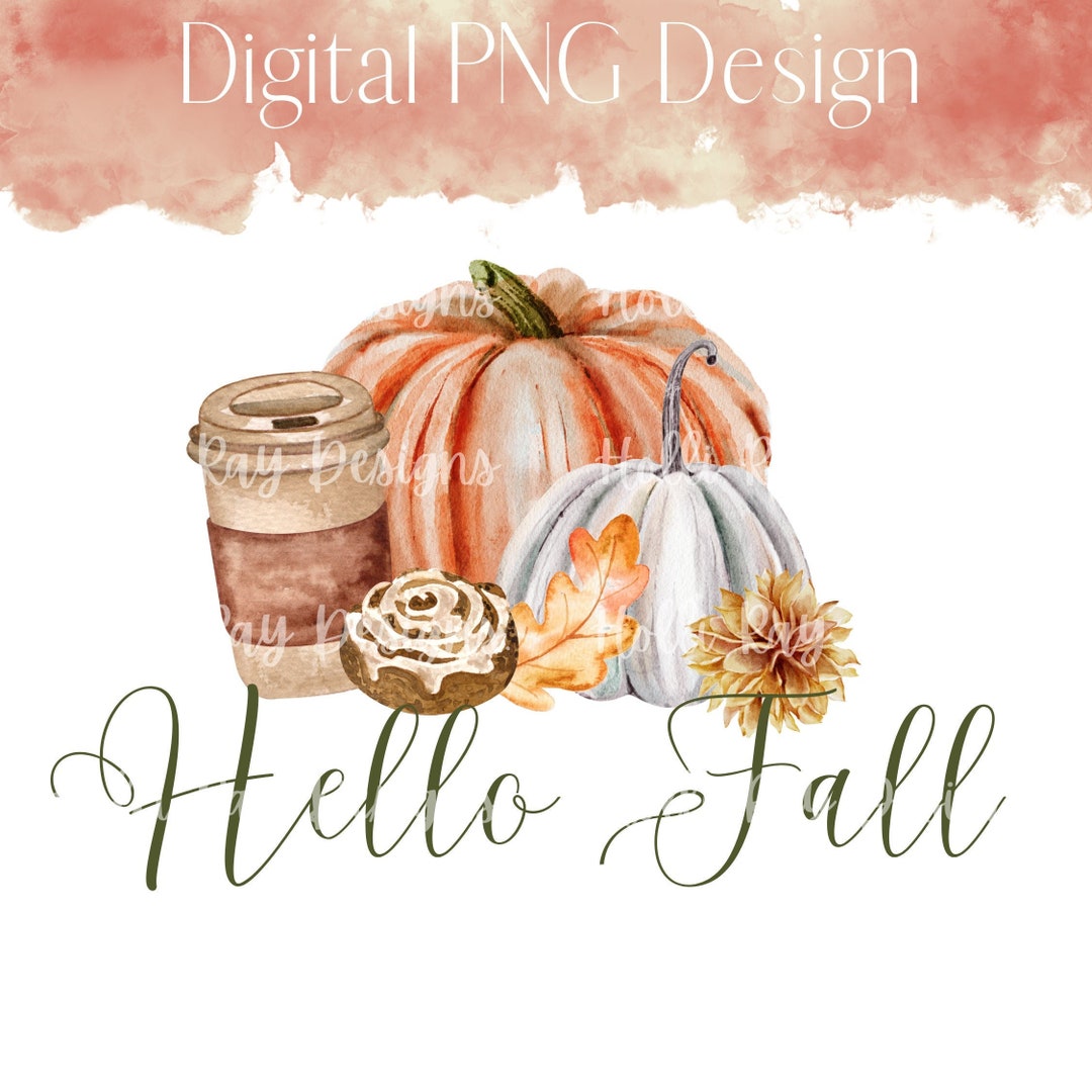 Hello Fall Rounds Png Hello Fall Png | Fall Png | Pumpkin Digital Design | Fall Digital ...