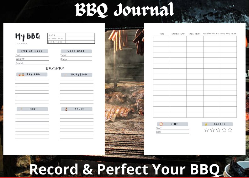 My BBQ Smoking Journal Barbeque Journal Barbeque Journal Etsy
