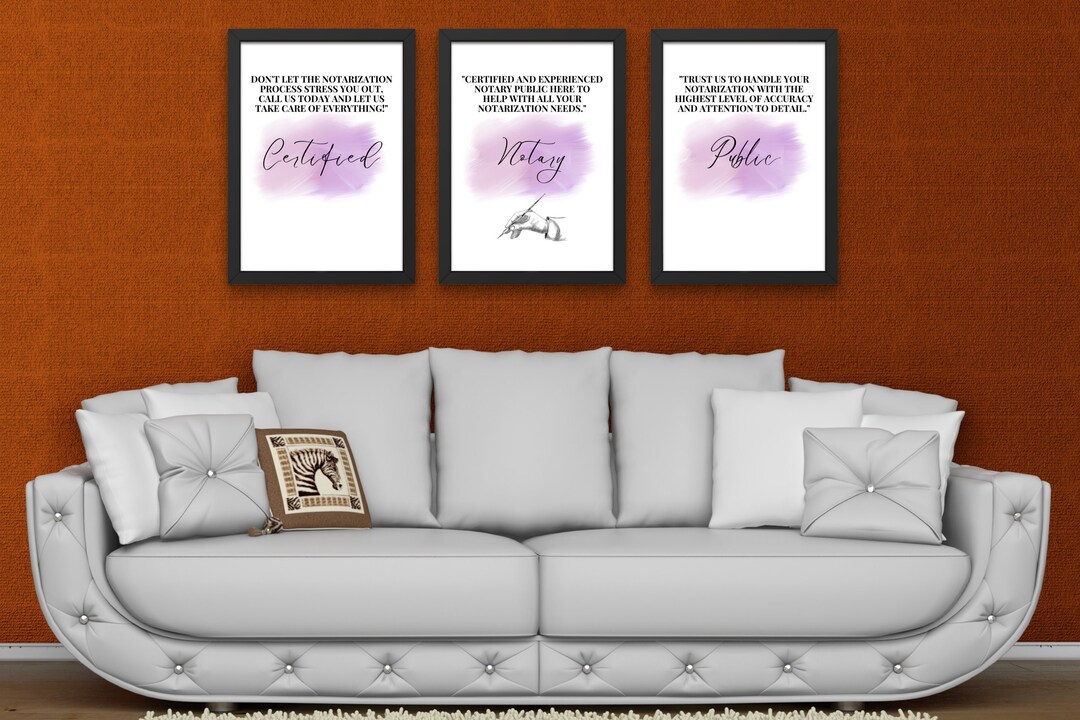 Notary Poster, Notary Quotes, 3pc Set Printable Wall Art, Notary Quotes