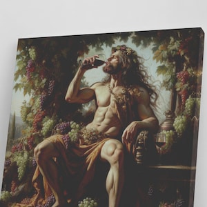 Dionysus Greek God Art Print | Wine God Mythology Wall Decor | Divine Revelry Ancient Greece | Bacchus Inspired Home Art