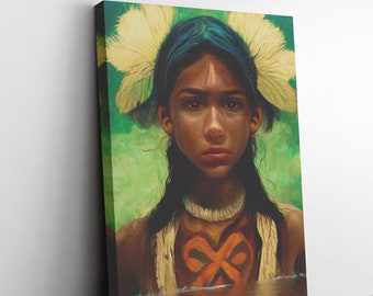 Anacaona, Taina, Taino Indian gift, taino painting