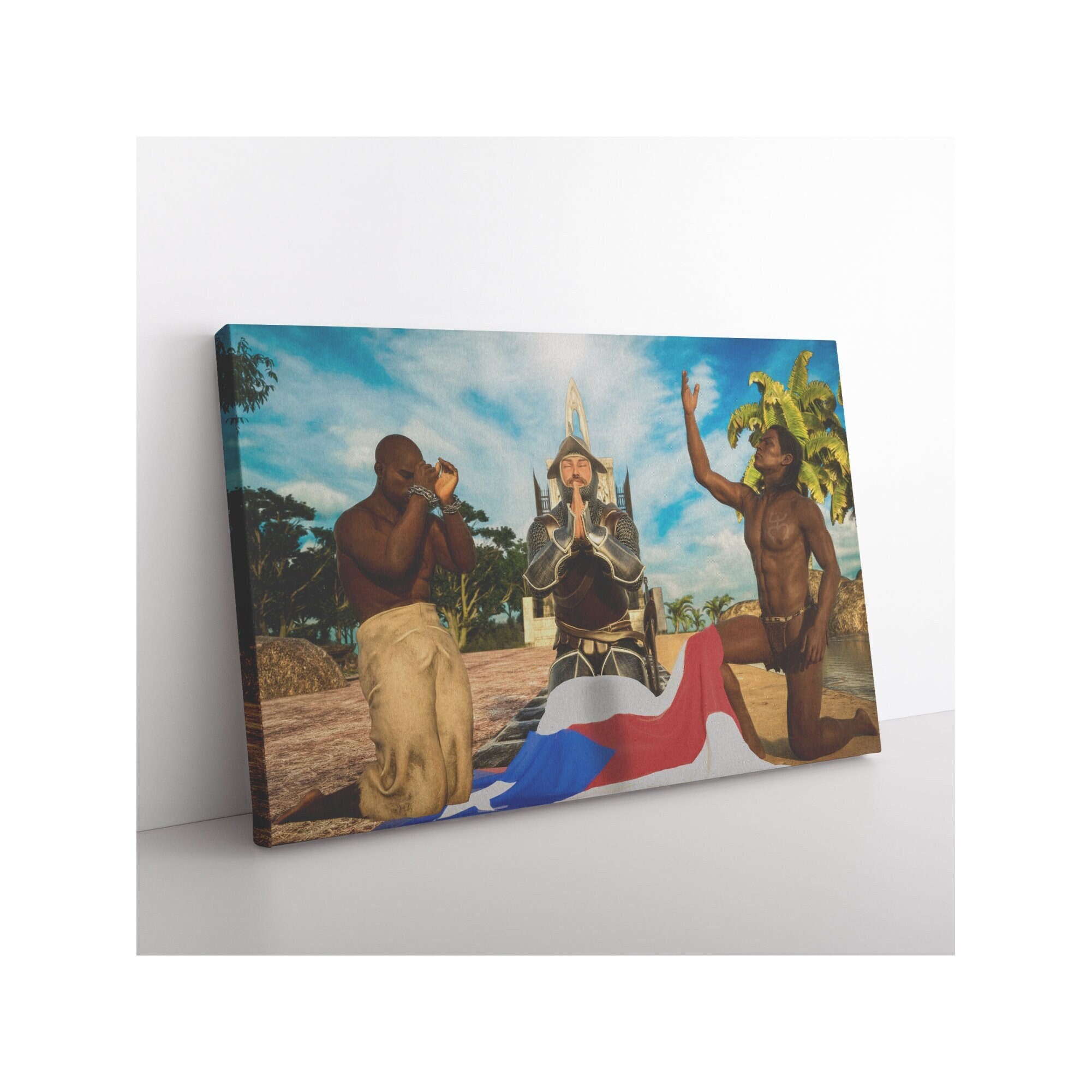 Un Solo Cielo, Taino, Africano, Español, Regalo Pintura de Puerto Rico