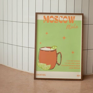 Moscow Mule | Bar print, Moscow Mule poster, Bar cart, Bar cart print, Digitale download