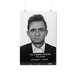 Johnny Cash Poster | Johnny Cash, Johnny Cash Print, Mann in Schwarz, Western Print, Johnny Cash Mugshot