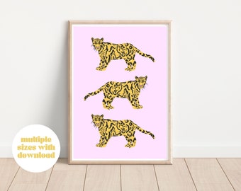 Cheetah wall print | Leopard wall art, Digital download, Trendy, Animal print poster