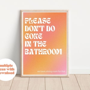 Please Don&#39;t do Coke Poster, Trendy prints, Retro wall art, Colorful wall print, Aesthetic, Funny poster, Dorm room decor