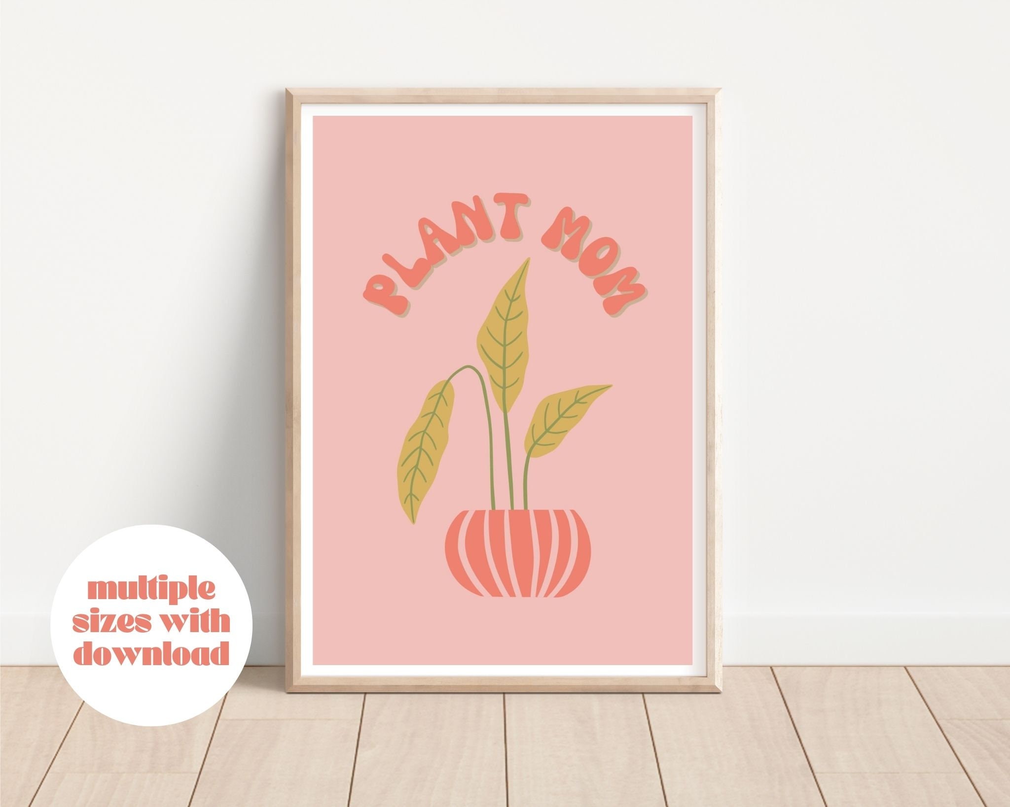 Plant Lady Plant Mom Wall Art Plant Wall Art Etsy