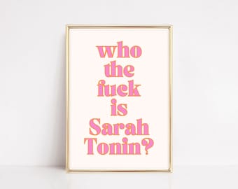 Who is Sarah Tonin? | Serotonin poster, Mental Health, Mental Health Print, Funny wall decor, Digital download, Trendy prints