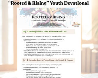 Printable Bible Study for Youth Ages 8-15 | 4-Session Faith Foundations Devotional | PDF Download