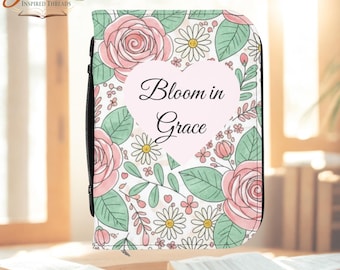 Floral PU Leather Bible Cover Bloom in Grace | Christian Bible Case for Women