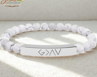 God is Greater Than Highs Lows Bracelet | Howlite Stone Faith Jewelry