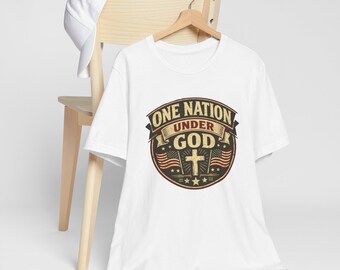Airlume Cotton Christian Tee | Faith & Unity Shirt | One Nation Under God