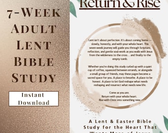 7-Week Adult Lent Bible Study | Return & Rise Devotional (Instant Download)