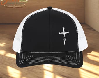 Christian Trucker Hat | Embroidered God Is Greater Snapback | Cross Symbol Trucker Cap