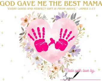 Mother's Day Handprint Craft, Christian Toddler Activity (Digital Download)