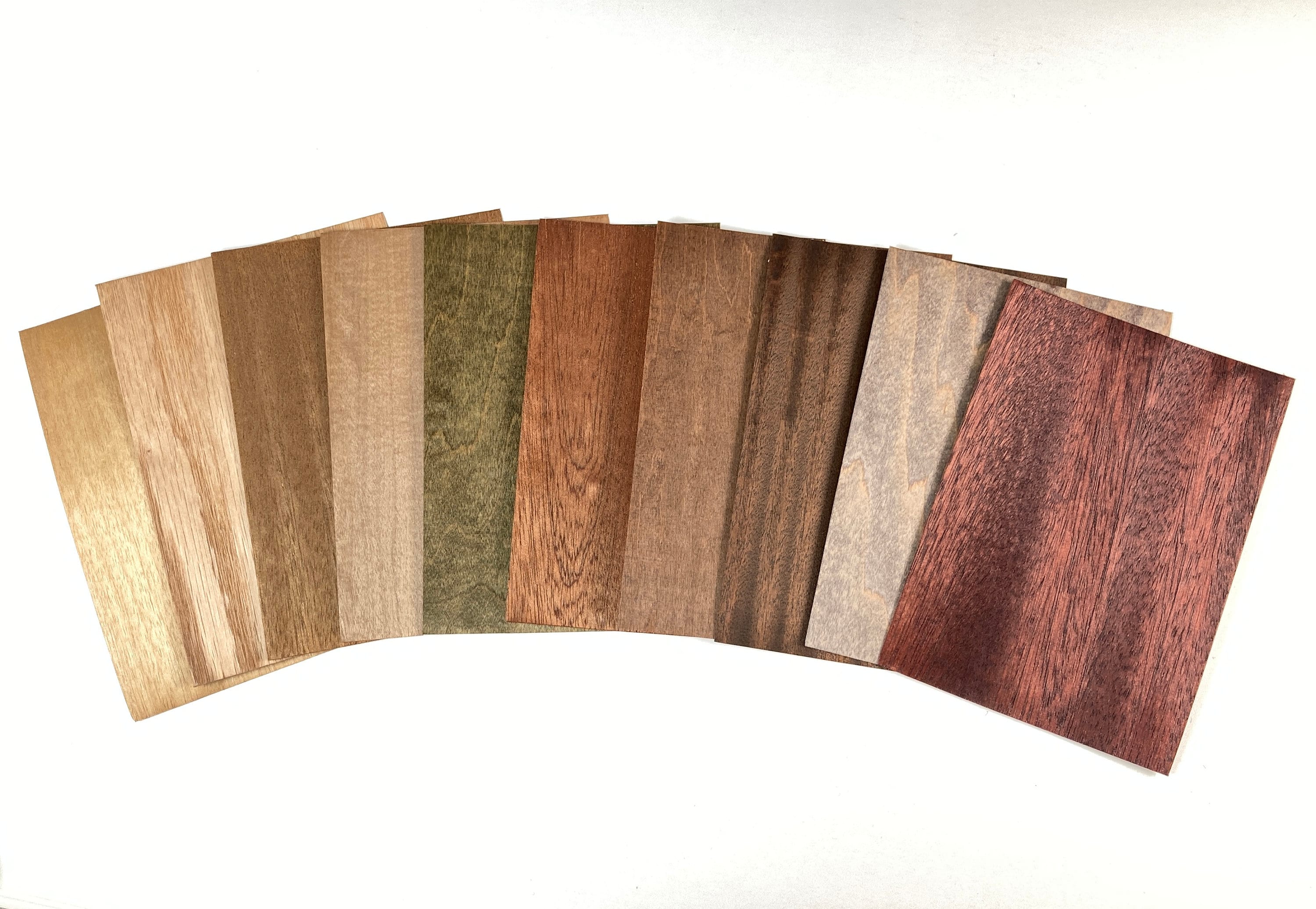 Set Impiallacciatura Legno - 12 Tipi X 24 Fogli, Spessore 0.6mm - Per Intarsio, Modellismo, Fai Da Te - Foto 9