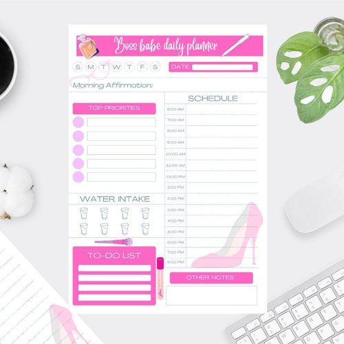 BOSS BABE Printable Planner Dashboard/fashion Girl Planner - Etsy