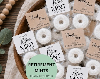 Retire Mint-Retirement Mints-Personalized-Retirement Favor Mints-Mints for Retirement Parties-Mints Assembled-Label-Edible Favors-Mint-Favor