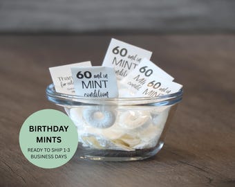 In Mint Condition-Birthday Mint-Personalized-Birthday Favor Mints-Mints for Birthday Parties-Mints Assembled-Label-Edible Favors-Mints-Favor