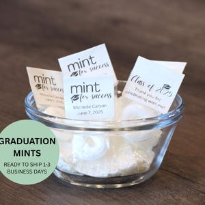 Mint for Success-Graduation Mints-Personalized-Graduation Favor Mints-Mints for Graduation Parties-Mints Assembled-Label-Edible Favors-Mints