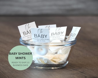 Baby Shower Mint-Oh Baby Mints-Personalized-Baby Shower Favor Mints-Mints for Baby Shower Parties-Mints Assembled-Label-Edible Favors-Mints