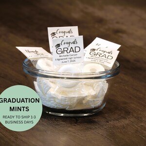 Congrats Grad-Graduation Mints-Personalized-Graduation Favor Mints-Mints for Graduation Parties-Mints Assembled-Labels-Edible Favors-Mints