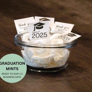 Graduation Mints-Personalized-Graduation Favor Mints-Mints for Graduation Parties-Mints Assembled-Labels-Edible Favor-Mints-Graduation Party
