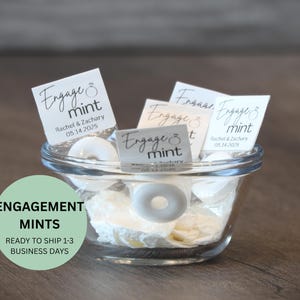 Engage Mint-Engagement Mints-Personalized-Engagement Favor Mints-Mints for Engagement Parties-Mints Assembled-Label-Edible Favors-Mints-Ring