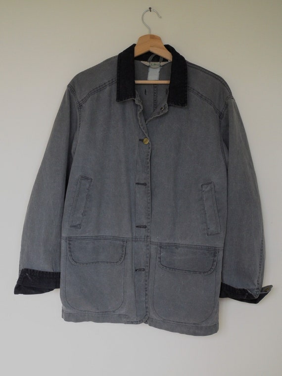 Vintage LL Bean Barn Coat / Vintage Jacket / Grey 