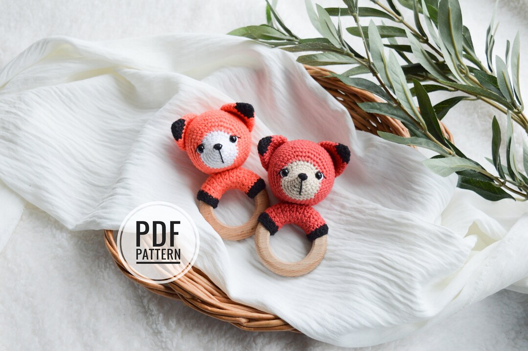 Easy Crochet Pattern Red Fox Baby Rattle Cute Forest Animals Etsy