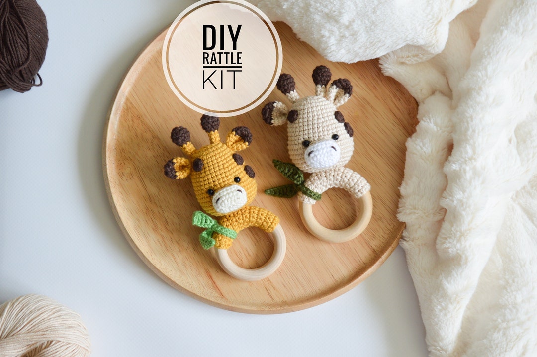 Giraffe Rattle Giraffe Rattle DIY Crochet Kit: Safari Theme Baby Toy - Etsy