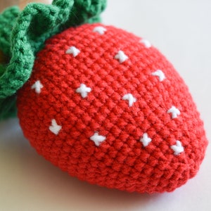 Strawberry Crochet Rattle, Cute Amigurumi Fruit, Baby Box Strawberry ...