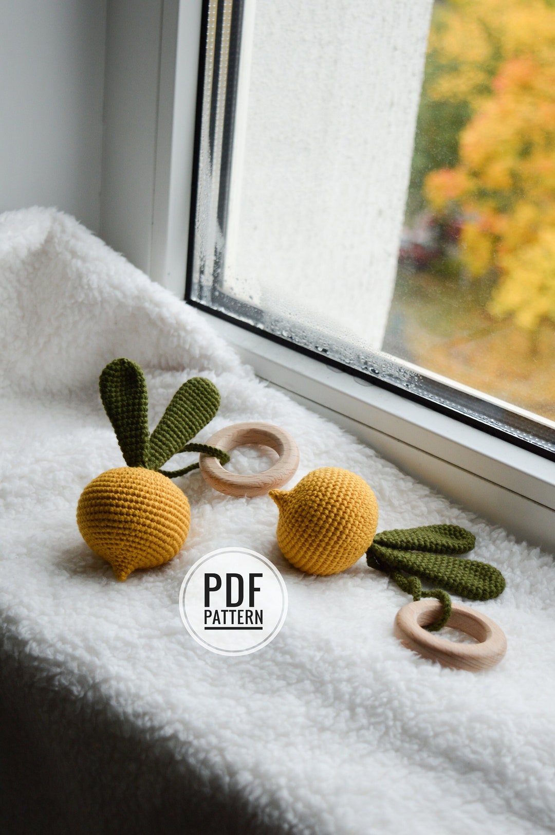 Turnip Baby Rattle Easy Crochet Pattern Mustard Baby Turnips Etsy