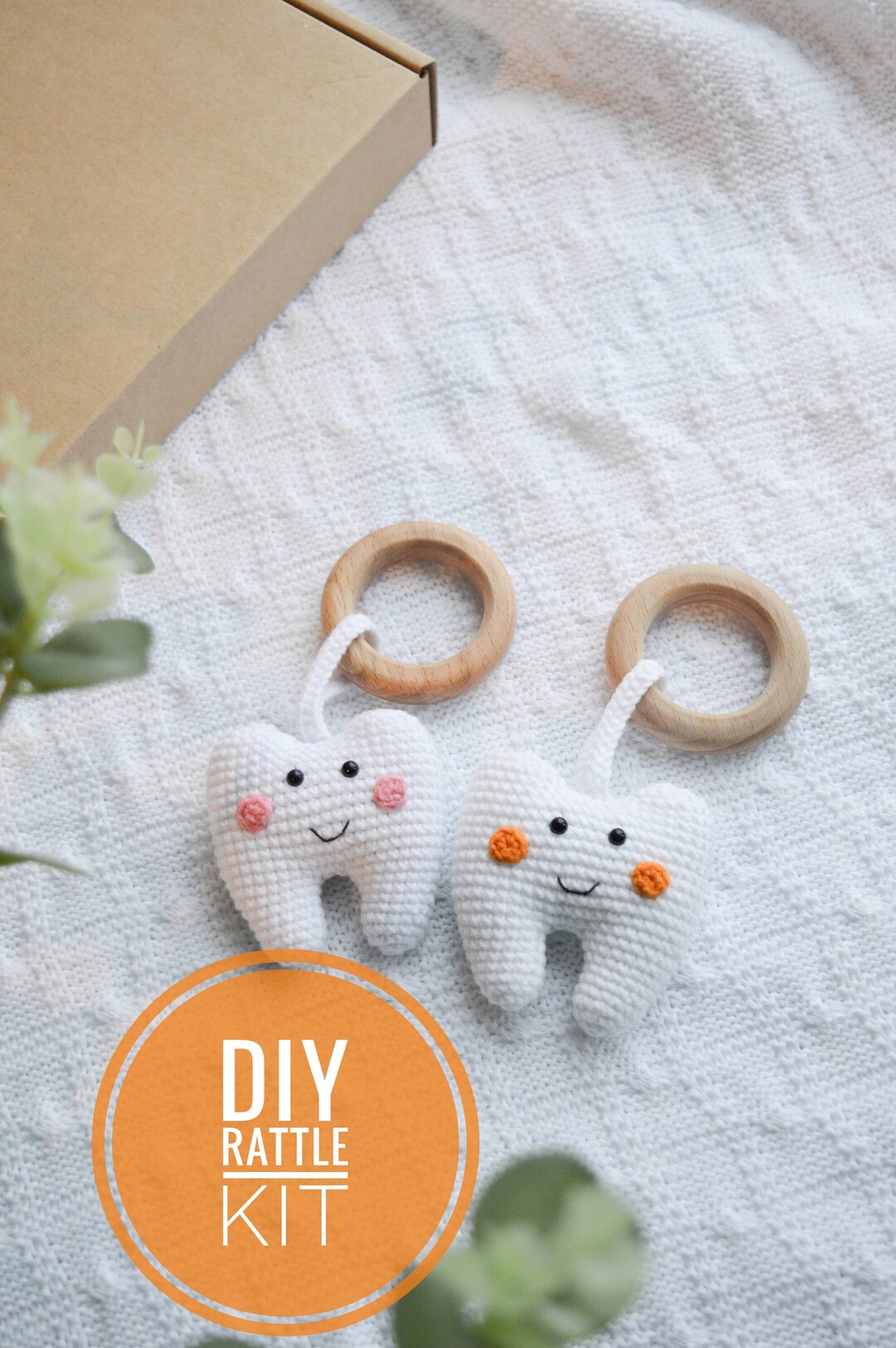 Teeth Rattle Thing DIY Crochet Tooth Rattle Kit: Baby Amigurumi, Beginner Set (PDF ...