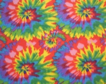 Starburst tie dye print handmade fleece tie blanket
