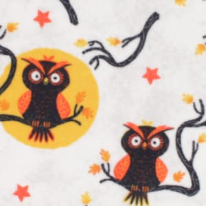 Halloween owls print anti pill fleece handmade tie blanket