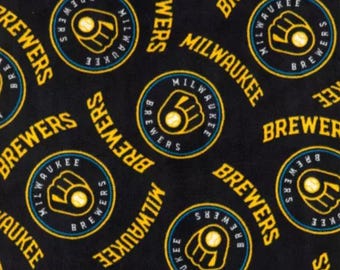 Milwaukee Brewers print handmade fleece tie blanket