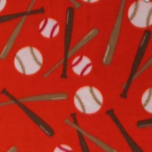 Baseball red print fleece handmade tie blanket